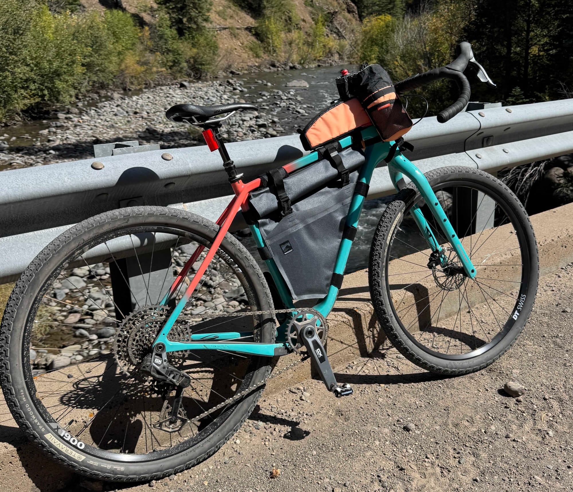 a salsa cutthroat bikepacking bike on a dirt road