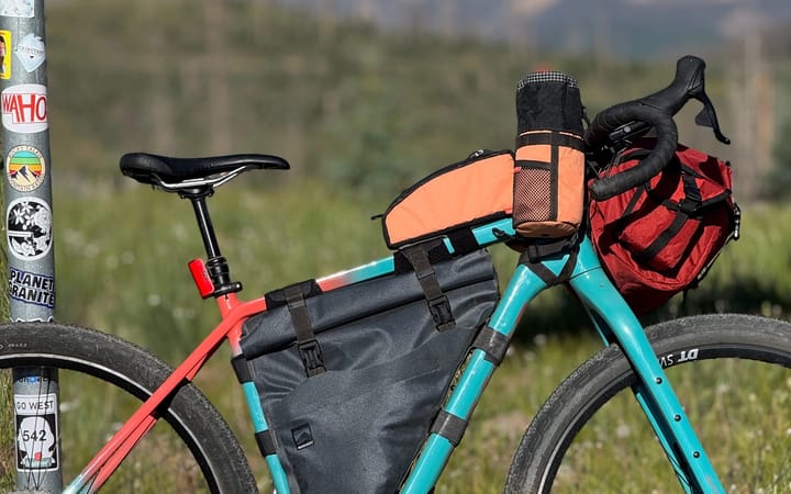 Rockgeist top tube bag as well as feed bags and frame bag